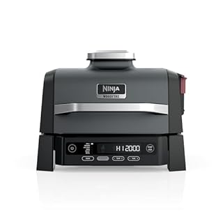Ninja Woodfire Outdoor Grill & Smoker, 6-in-1 Functionality, Grill, Smoke, Bake, Roast, Air Fry, Broil, Authentic Woodfire Flavors, Electric Heat, OG321