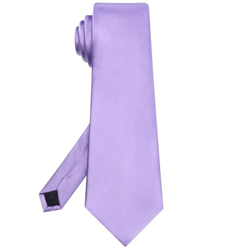 Image of Hi-Tie Men's Extra Long Solid Satin Tie Set 63 Inch /70 Inch Formal Necktie