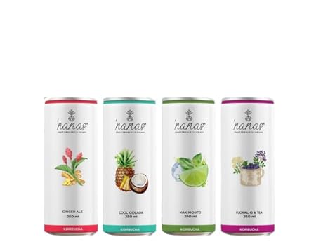 Naturally Fermented Probiotic Drink Sampler Pack of 4 Flavors | Gut Friendly | Gluten free | Antioxidant & Hydration Companion | 250ml x 4