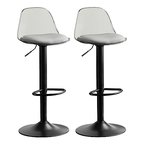 LOVSPATIO Clear Bar Stools Set of 2, Counter Height Adjustable Swivel