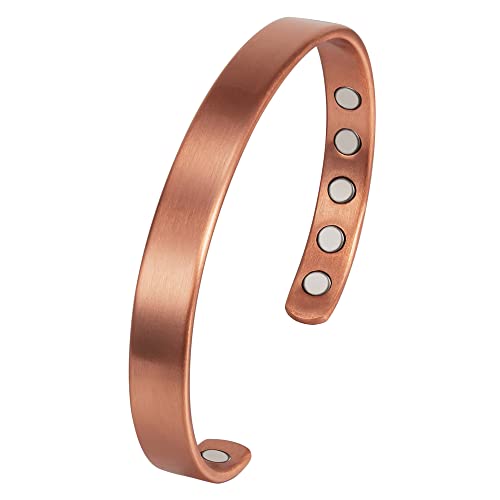 Magnetrx® Magnetic Copper Bracelet Cuff – Elegant Pure Copper Bangle – Unisex Magnetic Copper Bracelets For Men & Women (Medium) #TOP7