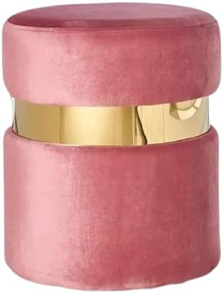 PREDELLA Ottoman & Pouffes,Hassock,Sitting Stool for Living Room | Dressing Table Stool | Footrest Stool | Mudda Puffy Wooden Stools| Footstool Pouf for Office Home Decor Furniture (Pink)