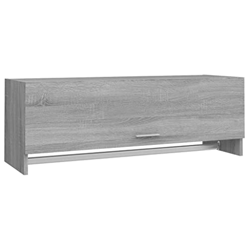 vidaXL Armario Ropero Guardarropa Almacenaje Pasillo Entrada Muebles de Dormitorio Madera Contrachapada Gris Sonoma 100x32,5x35 cm