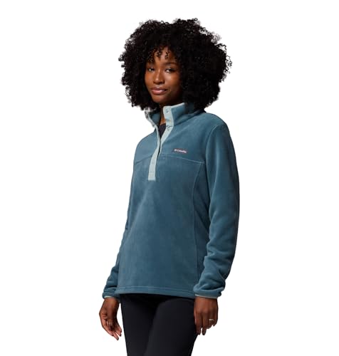 Image of Columbia Womens Benton Springs Half Snap II Pull Over Fleece Jacket, Dark Stone /Canoe /Vintage Blue, 3X