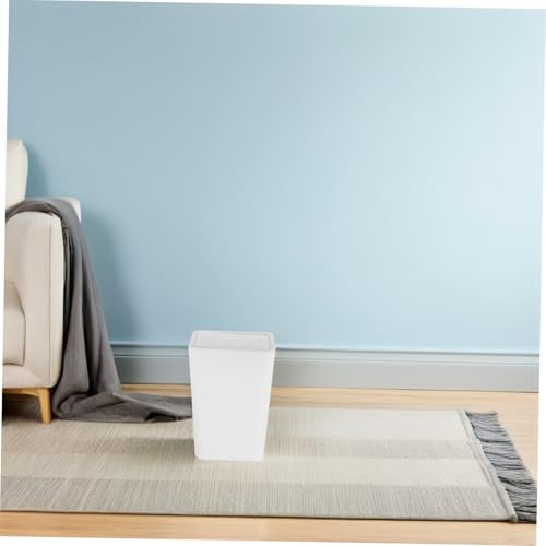Poubelle à couvercle basculant pour table de chevet et bureau, lot de 2 bacs blancs - 5