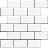 【売れ筋】MORCART タイルシール キッチン 耐熱 防水 洗面所 トイレ DIY 家具やアイテムの装飾 タイルシート 壁紙シール 3D リメイクシート (30x30cm, 4枚, 北欧ホワイト)