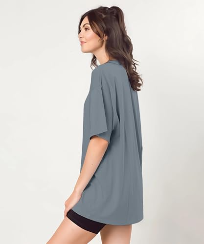 Image of SHODOX Women's Cotton Blend Oversized Drop Shoulder Solid T-Shirt(Pack of 1)