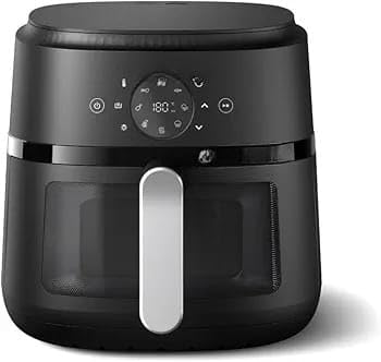 Air Fryer NA231/00 with touch panel, uses up to 90% less fat, 1700W, 6.2 Liter, with Rapid Air Technology (Black),Cooking window, Extra Large
