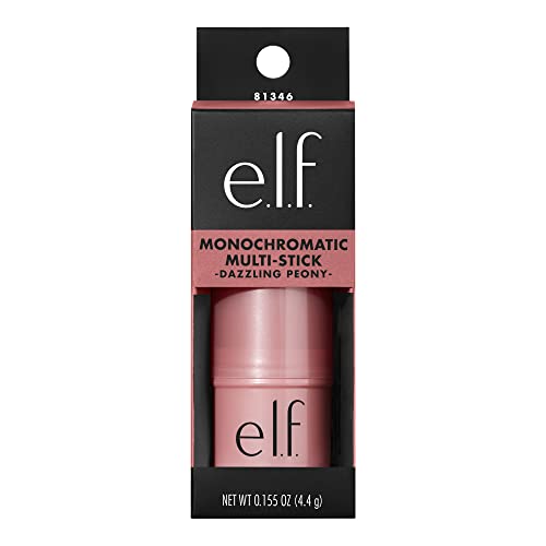 E.l.f. Monochromatic Multi Stick, Luxuriously Creamy & Blendable Color, For Eyes, Lips & Cheeks, Dazzling Peony, 0.17 Oz (5 G) #TOP1