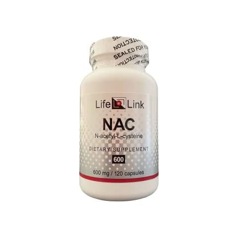 LifeLink NAC (N-Acetyl L-Cysteine) | 600 mg x 120 Capsules | Antioxidant, Anti-Aging, Immunity | Gluten Free & Non-GMO | Made in The USA Cover