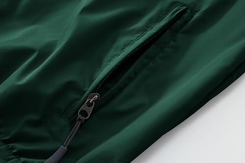 Spmor Men's Lightweight Waterproof Jacket Packable Windbreaker Running Coat