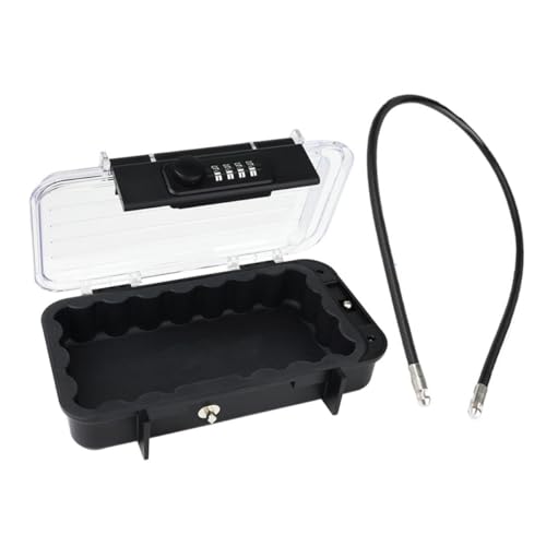 Lurrose Caja criptex portátil cerrar dinero código juguete estojos escolares storage box money box colgador cuadros titular de cuadros de mesa suministros de oficina AbS