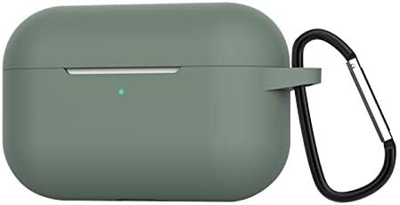 ZALUJMUS Compatible for AirPods Pro Case with Keychain Premium Silicone Cover Skin for AirPods Pro Charging Case Thickness 1.5mm (Dark Green + Midnight Blue)