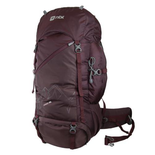 NTK, Mochila Andes 55L em Ripstop com Ajuste Peitoral e Barriga, Costado Acolchoado