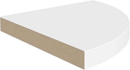Miniatura 5 de Estantes de esquina flotantes, 2 piezas de MDF blanco de 13.8 x 13.8 x 1.5 pulgadas, gabinete de pared de cocina, estantería flotante, estante de