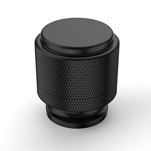 Asidrama 10 Pack Matte Black Kitchen Cabinet Knobs - Knurled Dresser Drawer Cabinet Hardware Zinc Knobs for Dresser Drawers