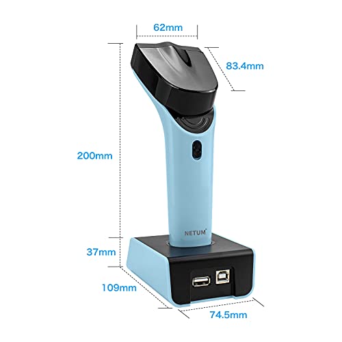 Image of NETUM DS7500 Bluetooth Wireless 2D Barcode Scanner Automatic Hands-Free Barcode Reader with Charging Station and Built-in Memory, Fast and Precise Scanning, Transmissions up to 50 Metres