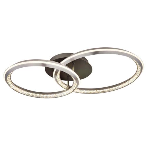 Lámpara de techo para salón, LED, cristales K9, regulable, mando a distancia, 75 cm