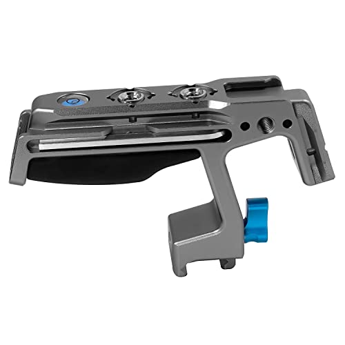 Image of KONDOR BLUE | Talon NATO Top Handle for Camera Cages | Quick Release NATO Clamp, Dual NATO Rails, 3 /8-16 ARRI-Style and 1 /4-20 Anti-Twist Mounts, Dual Cold Shoes, Bubble Level, Built-In 4mm Hex | Gray