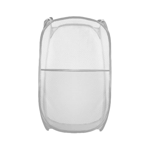 Image of Collapsible Pop Up Laundry Hamper, Extra Large Mesh Foldable Laundry Basket, 28 inch x 16 inch x 16 inch (Grey)