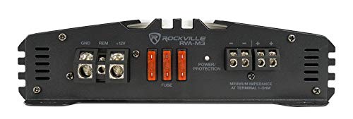 Rockville RVA-M3 V2 Mono Car Amplifier, 4000W, 1000W Dyno-Certified RMS @ 1 Ohm, Class-D, MOSFET, Bass Remote, Perfect for Subwoofers and Car Audio - Image 5