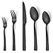 Besteck Set, Joyfair 30-teiliges Schwarzes Matt Besteckset für 6 Personen, Edelstahl Essbesteck mit Messer Gabel Löffel, Elegantes Tafelbesteck für Familie / Party / Hotel, Langlebig & Rostfrei