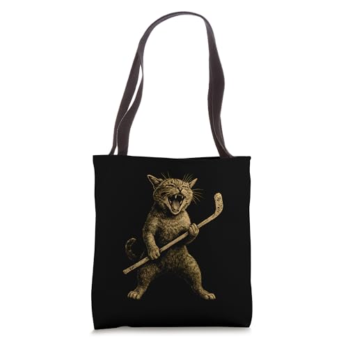 Ice Hockey Cat Tote Bag miniatura 1