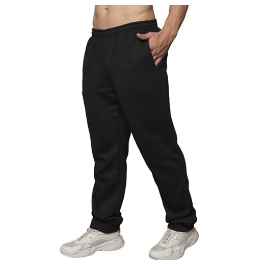 Calça de Moletom Flanelado com Bolso Masculina Casual (BR, Alfa, GG, Regular, Regular, Preto)