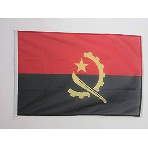 AZ FLAG, Angola Flag, 2x3 Ft, For Outdoor, Angolan Banner Knitted Polyester with Two Plastic Rings, Fade Resistant