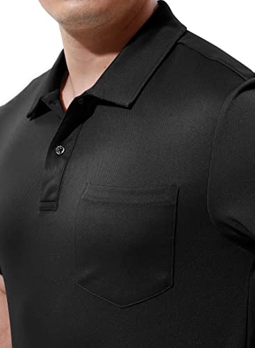 BASUDAM Men's Polo Shirts with Pocket Quick Dry Short Sleeve Active Performance2