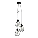 Produktbild EGLO Pendelleuchte Tarbes schwarz Vintage, Hängelampe Esszimmer, Hängeleuchte 3-flammig, Retro Lampe im Industrial Design mit E27 Fassung, Pendellampe aus Stahl Ø 31 cm