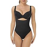 WOWENY Body Shaper Damen Shapewear bauchweg stark formend Miederbody Bodysuit Women sexy Rückenfrei Hochzeit Abendkleid,Schwarz,S