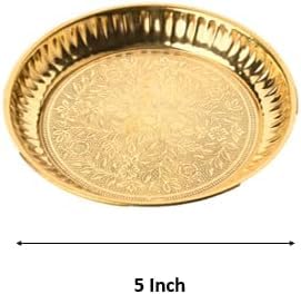 Tarini Gallery Brass Bhog Thali Pooja Accessory Article for Janamasthmi Navratri Pooja Essential Pooja Item for Home Temple Offering Bhog Prasad and Gifting (Bhog Thali Set-4 Pcs) - Image 4