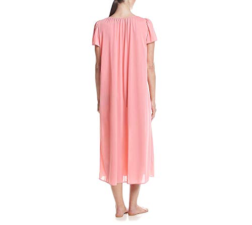 Image of Miss Elaine Nightgown - Women's Long Tricot Nightgown, Short Flutter Sleeves, Comfortable Lightweight Fabric, Sleepwear
