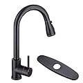 Oil Rubbed Bronze Kitchen Faucet with Pull Down Sprayer, Kitchen Sink Faucet VFAUOSIT Commercial Stainless Steel Laundry Single Handle Bronze Faucet for Kitchen Sink with Deck Plate