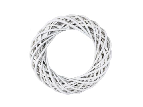 Couronne décorative en osier blanc Ø 30 cm – Couronne décorative en osier tressé, base naturelle pour décorations DIY, couronnes de porte et arrangements saisonniers
