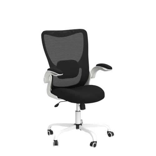 Image of MUXX.STIL Office Chair, Ergonomic Desk Chair with Adjustable Lumbar Support and Flip up Armrest, Breathable Mesh Computer Chair for Home Office, White