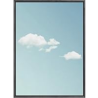 SIGNWIN Framed Canvas Wall Art Blue Gradient Sky Nature Clouds Photography Modern Art Contemporary Relax/Calm for Living Room, Bedroom, Office - 16
