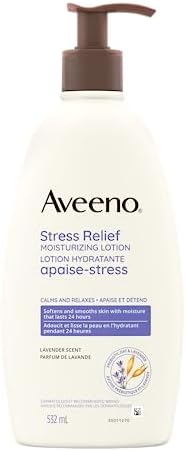 Aveeno Stress Relief Moisturizing Body Lotion with Ylang Ylang and Lavender, Dry and Sensitive Skin Moisturizer, 532 ML