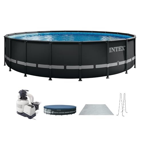 INTEX Ultra XTR 26 ft x 52 in Above Ground Pool Set Round Swimming Pool with Steel Frame 2800 GPH Sand Filter Pump Ladder Cover & Ground Cloth
