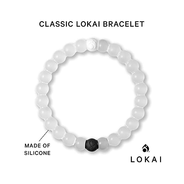 Lokai-Classic-Bracelet Lokai Beaded Bracelets for Women & Men, Classic Clear Style - Mental Health Awareness Bracelet Encourages Mental Wellness Slides-On for Comfortable Fit - Silicone Stretch Bead Bracelet Jewelry