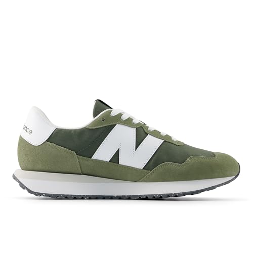 New Balance Men's 237 V1 Sneaker, Dark Olivine/Nb 103 White, 9 M