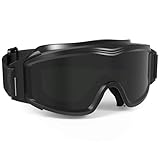 Feyachi Airsoft Brille Taktische Militär Schutzbrille mit 2 austauschbaren Gläsern Airsoft Paintball UV400-Schutz, Antibeschlag Schießbrille für Jagd Schießen Motorradfahren Sport (Schwarz)