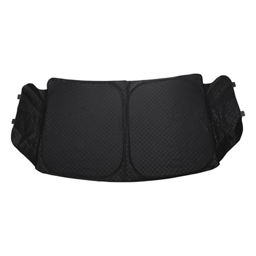 X AUTOHAUX スズキ スペーシア MK04系/MK03系 & ワゴンR用 車窓カバー スマイル フロントガラスサンシェード アルミフィルム ポリウレタン 折りたたみ式サンシェード ブラック [並行輸入品]