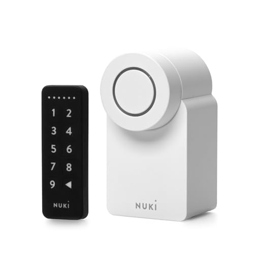 Nuki Smart Lock Go & Keypad (2025), Sistema per porta senza chiave con Auto Unlock e accesso tramite codice, Controllo tramite app, Installazione facile, Compatible con Alexa, Apple, Google