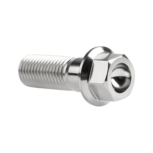 Image of Titanium Bolt M12 30 35 40 45 50 55 60 65 70 75 80 85 90mm Hex Small Flange Head for Motorcycle Car Modification Pack of 4 (M12x35mm Pitch 1.25, Silver)