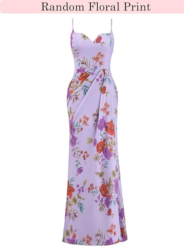 Image of VFSHOW Womens Sexy Formal Ruched Fitted High Slit Bodycon Maxi Dress Spaghetti Strap Sweetheart Cocktail Prom Evening Gown