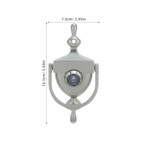 Aldaba retro de aleación de zinc plata con mirilla gran angular ajustable 3