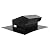 RDP Rooftop Exhaust Vent Cap with Damper (4 Inch, Black)