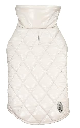 Record, Gabrielle Waterproof Coat for Dogs Stylish with Fleece Interior and Glossy Finish, Tear Closure